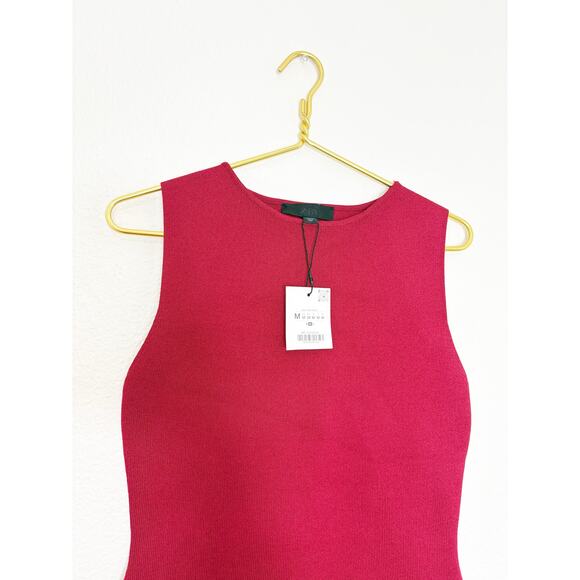 NWT Zara Red Long Combined Knit Dress Size Medium Maxi Stretch Wedding 4192/034 - Picture 4 of 12